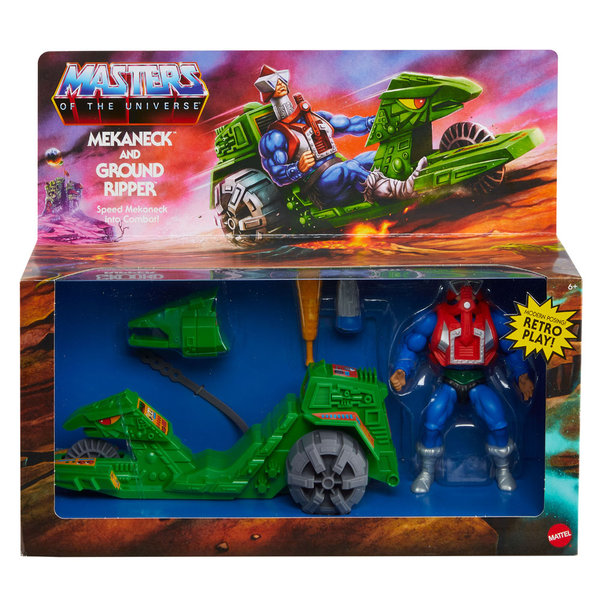 Mattel Masters of the Universe Origins Actionfigur & Fahrzeug Mekaneck & Ground Ripper (Feb 2023)
