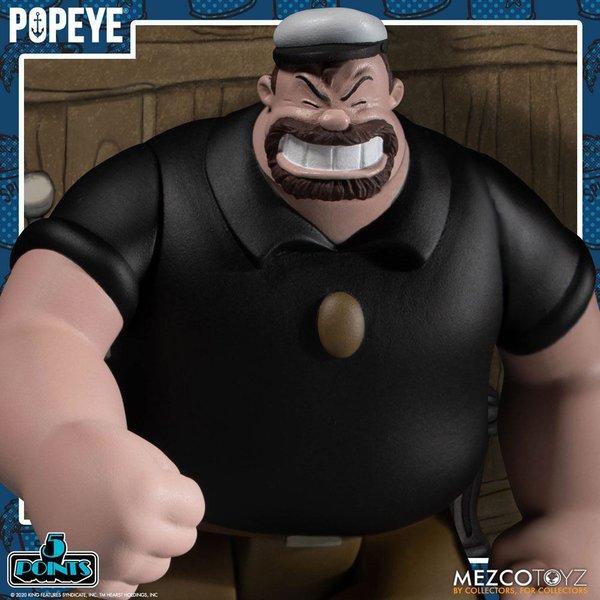Mezco Toyz Popeye 5 Points Actionfiguren Deluxe Boxed Set Rough House's Café