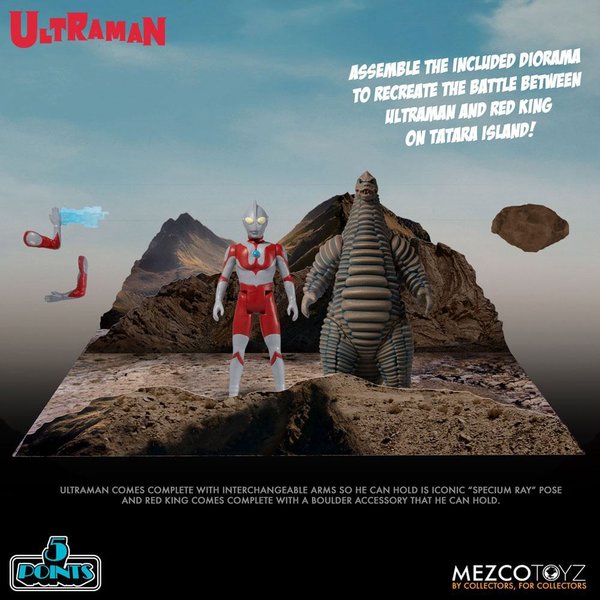 Mezco Toyz Ultraman 5 Points Ultraman & Red King Boxed Set (Vorbestellung für August 2022)