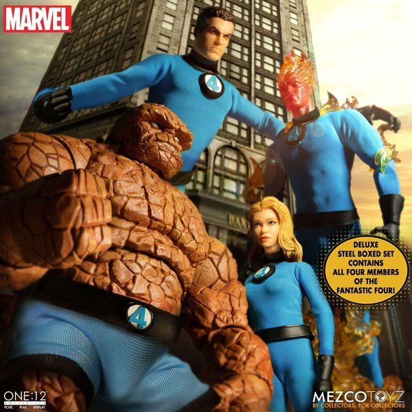 Mezco Toyz Marvel One:12 Collective Fantastic Four Deluxe Steel Box Set (Dezember 2022)