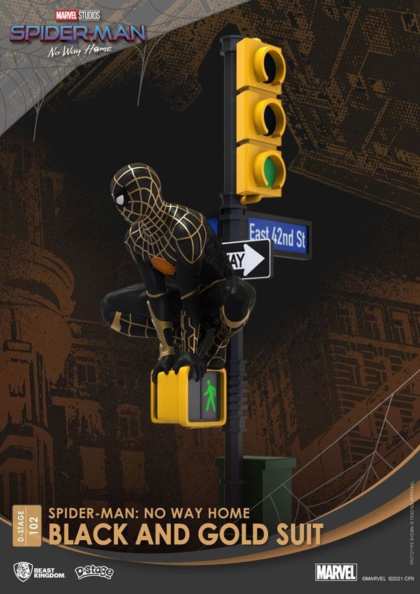Beast Kingdom Toys Spider-Man: No Way Home D-Stage PVC Diorama Spider-Man Black & Gold Suit
